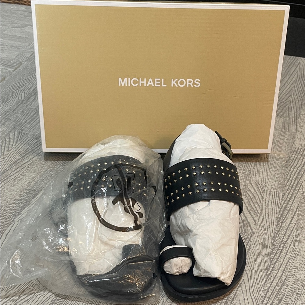 Michael Kors Black Studded Women's Slides